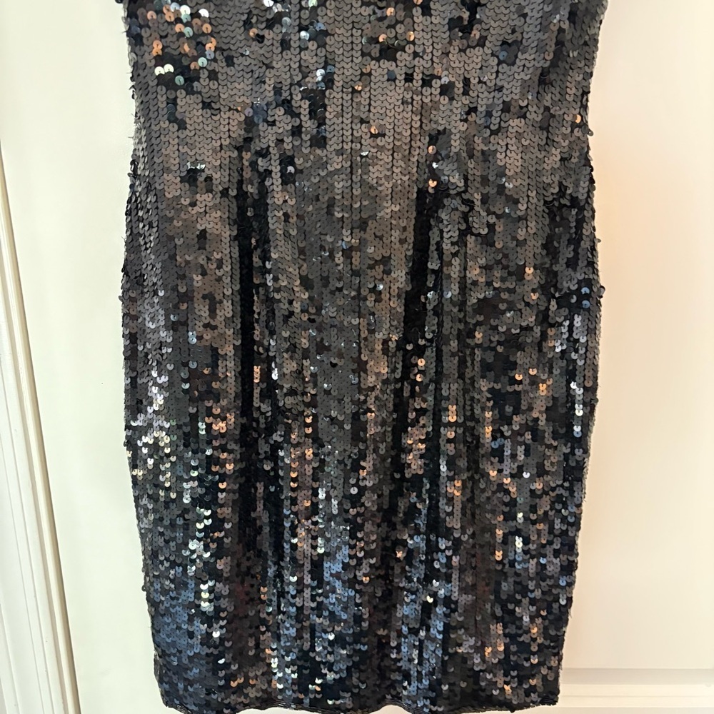 Vintage Elegant Black Sequin Mini Dress - Picture 5 of 15